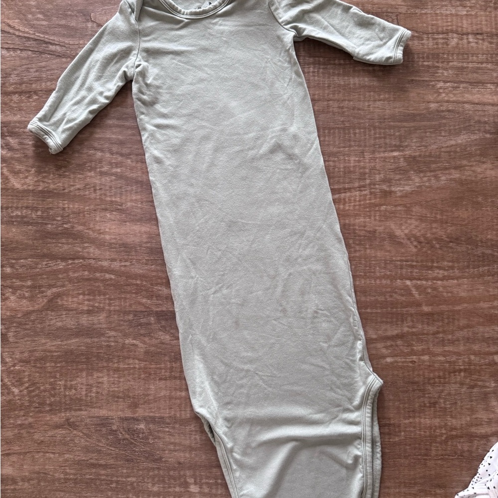 WildBird Sage Green Newborn Gown